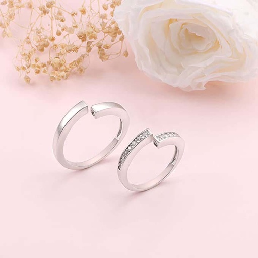 [ZCB74] Silver Couple Ring Silver Rings for Couple