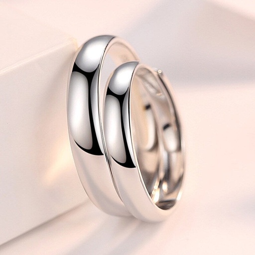 [ZCB68] Silver Ring for Couples and plain silver band for couples