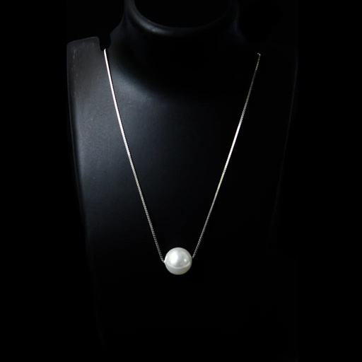 [ZP39] Silver Necklace For Girls and Women Pearl Pendant