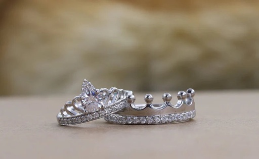[ZCB45] Silver Couple Rings Silver Ring For Couple on Anniversary
