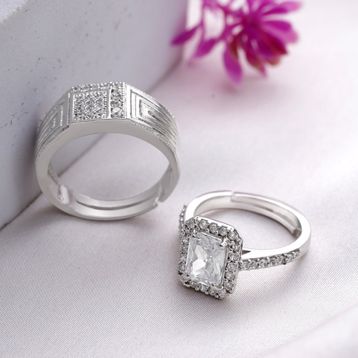[ZCB94] Silver Couple Rings Silver Ring for couples on Anniversary