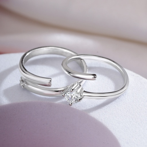 [ZCB51] Silver Couple Rings Silver Ring for couples on Anniversary