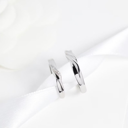 [ZCB59] Silver Couple Ring Silver Rings for Couple on Anniversary