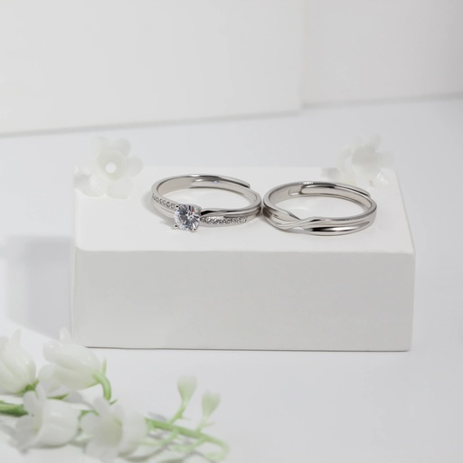 [ZCB80] Silver Couple Rings Silver Rings for Couples